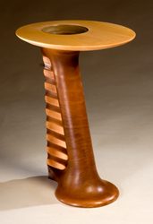 table, leather, wood