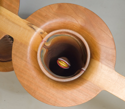table, leather, wood, detail