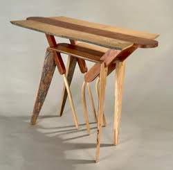 table, ash, cherry, sheepskin