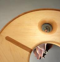 table, leather, wood, detail